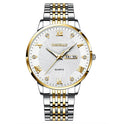 Men's Steel Belt Double Calendar Waterproof Luminous Quartz Watch