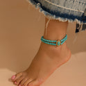 Vintage Elastic Double-layer Pearl Anklet Banquet