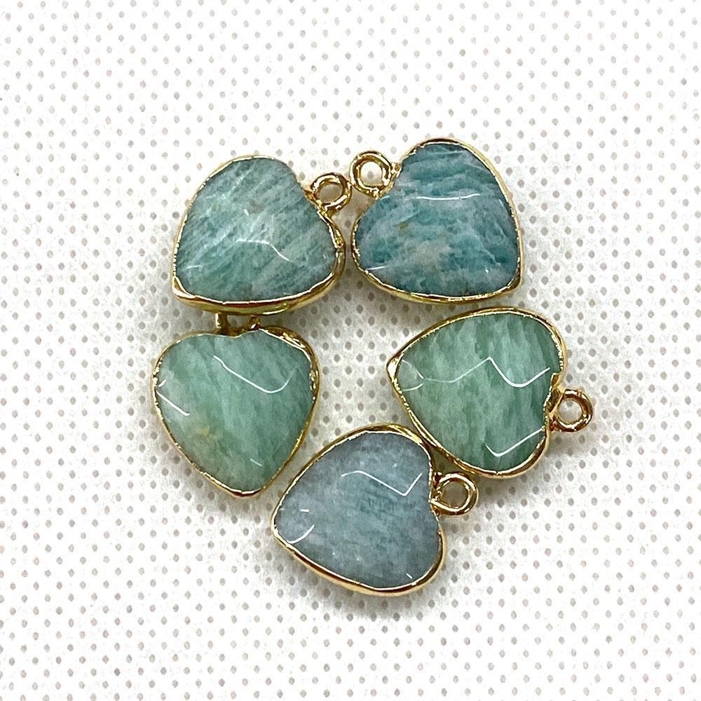 Natural Stone Faceted Malachite 15 X18mm Heart-shaped Tigereye Pendant