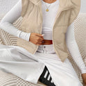 Fashion Slim Sleeveless Stand-up Collar Thermal Waistcoat Cotton-padded Coat