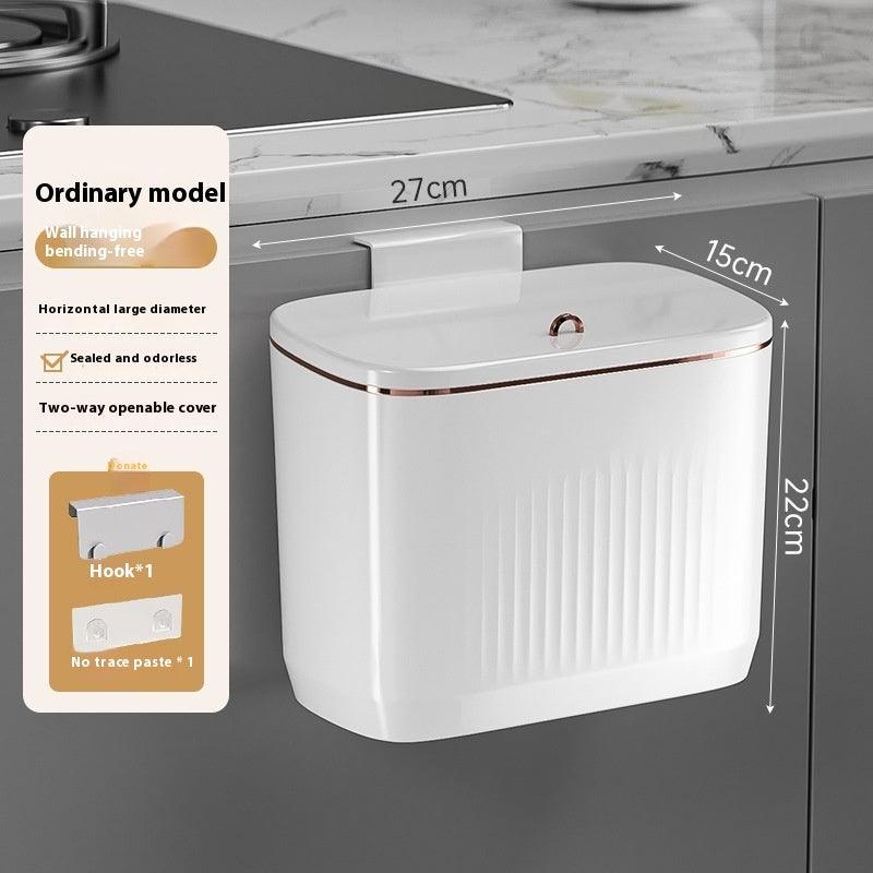 Kitchen Wall-mounted Trash Can Household Toilet Large Capacity Punch-free Hanging