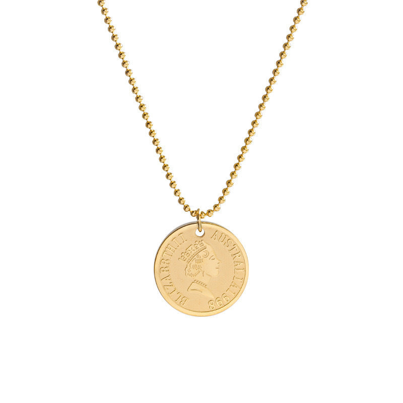 Simple Fashion French Coin Queen Necklace For Women