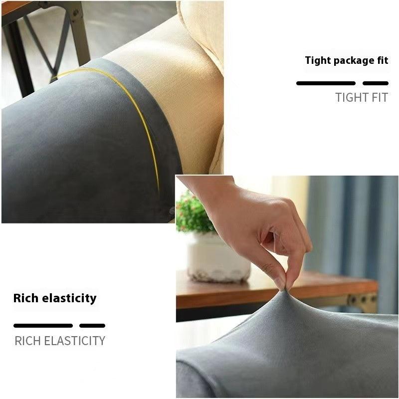 Silver Fox Velvet Sofa Hand Rail All-inclusive Protective Cover Elastic Full-cover Solid Color Household Two Pieces
