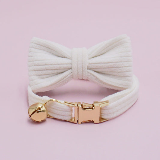 Handsome Cat Bow Corduroy Cat Collar