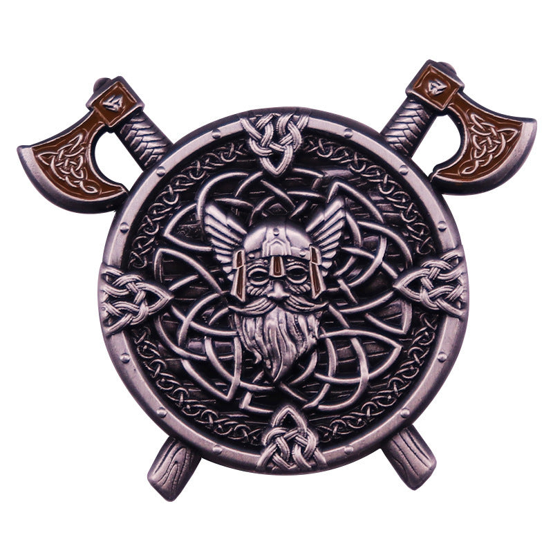 Viking Aoding Brooch Vintage Golden M Badge Accessories