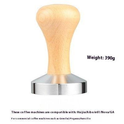 Wooden Handle Coffee Tamper Electroplated Alloy Tamper Coffee Distributor Powder Filler Supporting Equipment