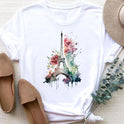 Women's Fashion Printing Short Sleeve T-shirt Top