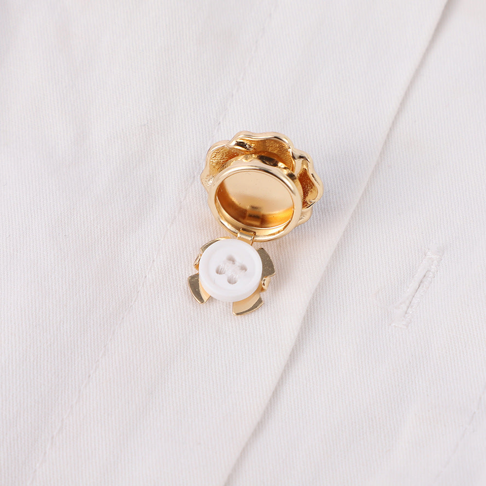 Women's Korean-style Three-dimensional Rose Pearl Cufflinks