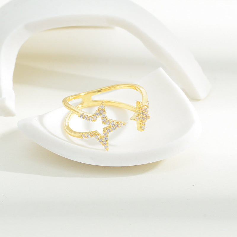 Niche Five-pointed Star Index Finger Ring Female Simple Cold Style