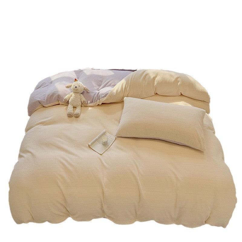 Thickened Winter Keep Warm Pure Color Double-sided Velvet Quilt Cover