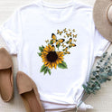 Women's Fashion Printing Short Sleeve T-shirt Top