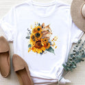 Women's Fashion Printing Short Sleeve T-shirt Top