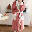 Women's Coral Velvet Pajamas Plush Nightgown Bathrobe