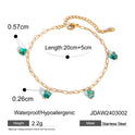 16K Gold Stainless Steel Colorful Oil Necklace Butterfly Anklet