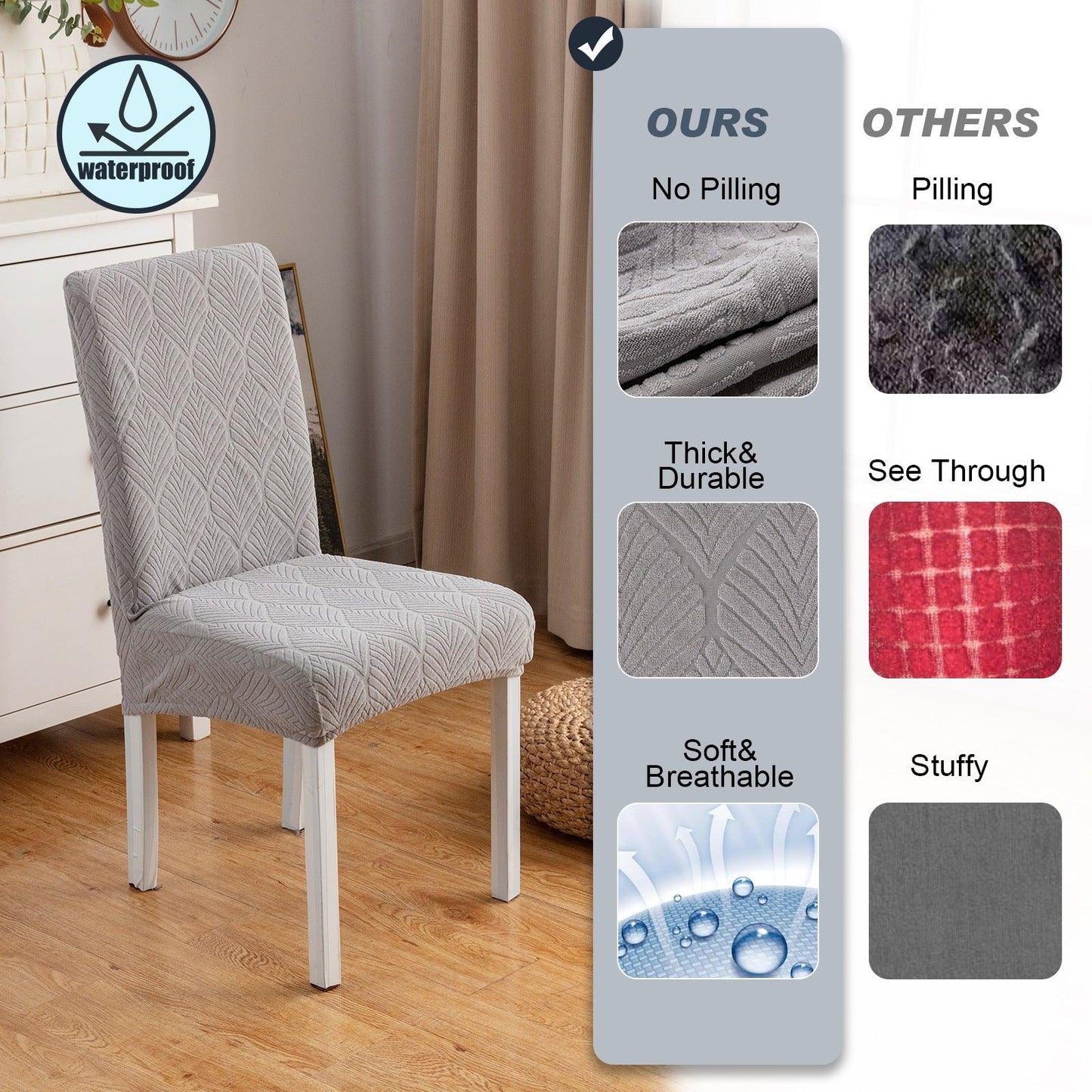 Small Leaves Chair Cover Waterproof Household