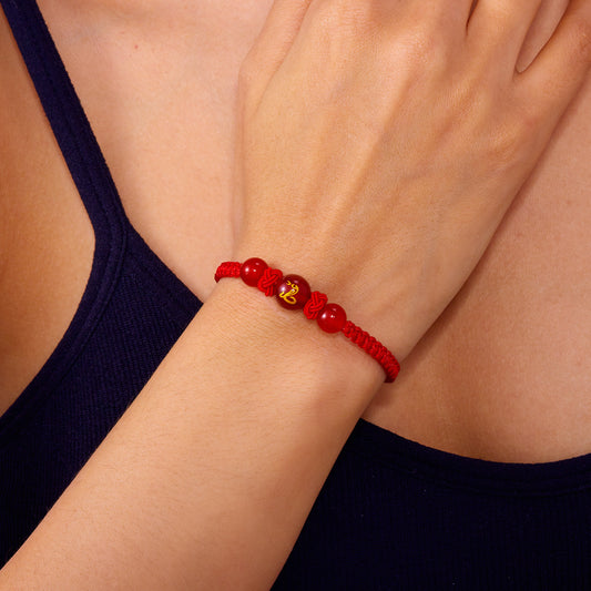 Zodiac Cinnabar All-matching Weaving Bracelet