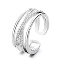 Multi-layer Line Fashion Special-interest Design Ring Opening Adjustable