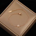 High-Grade Single Diamond Bracelet Female 18K Gold Simple Cold Style