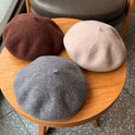 Australian Wool Beret Women's All-match Retro Solid Color