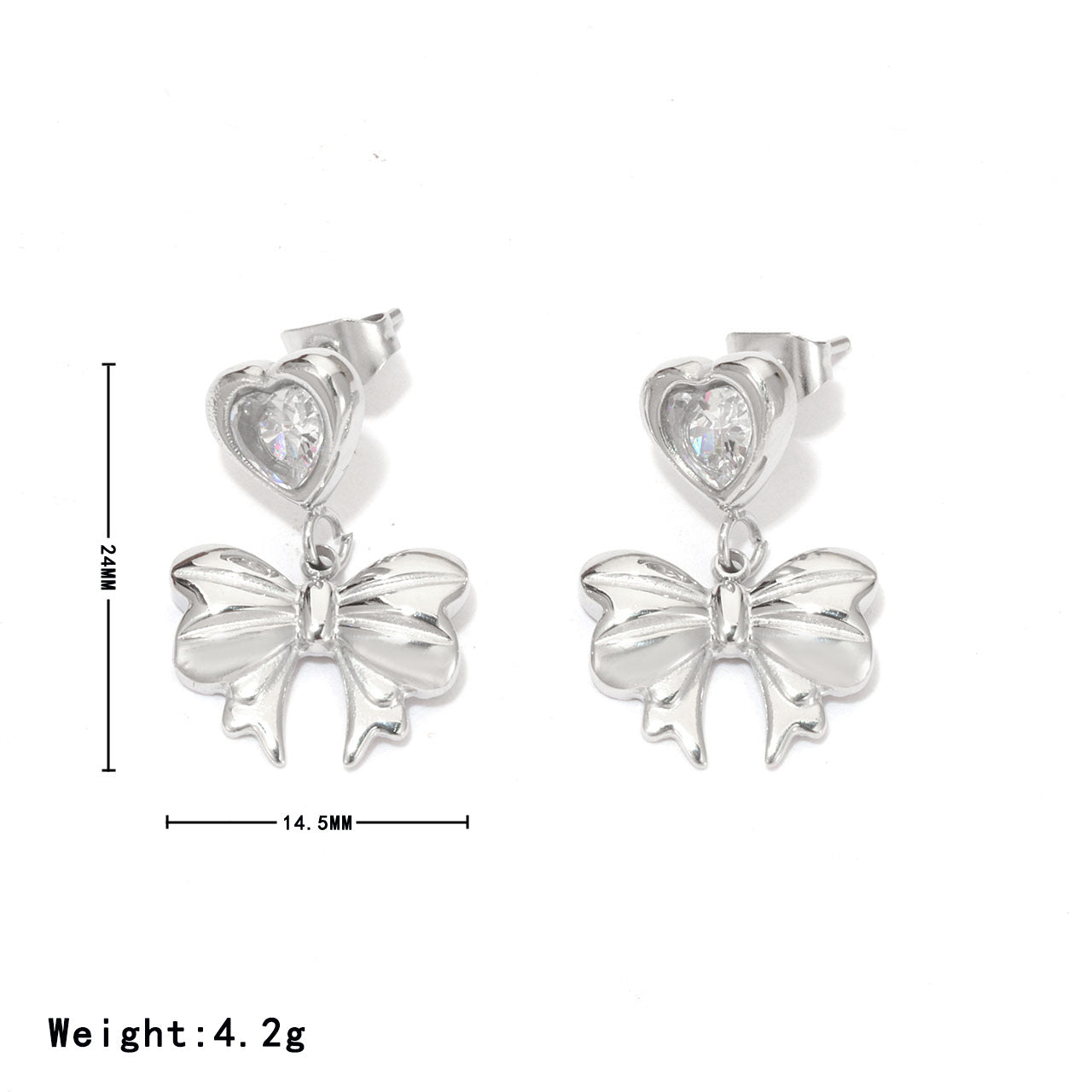 Fashion Love Butterfly Titanium Steel Ear Studs