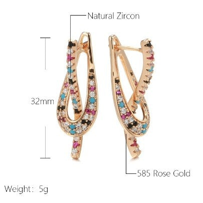 Women's Retro Rainbow Zircon Earrings