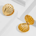 Exaggerated Ocean Shell Texture Earrings For Women