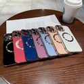 Applicable To 15 Series Solid Color Brushed 6D Electroplating Magnetic Phone Case