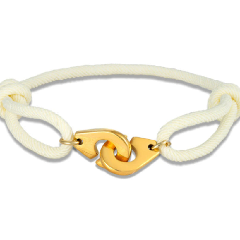Handcuffs Stainless Steel Bracelet Adjustable Rope Bracelet