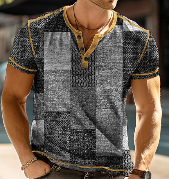 Simplicity Plaid Printed Casual Short Sleeve