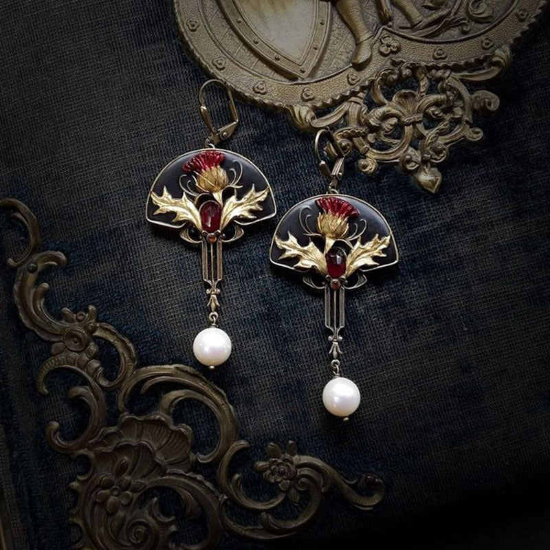 New Chinese Style Tassel Pearl Fan Eardrops