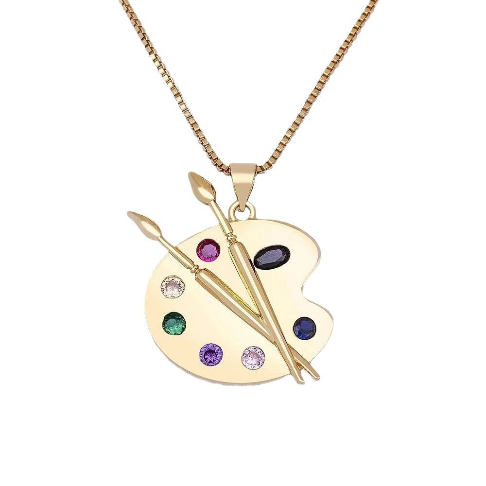 Simple Palette Zircon Pendant Necklace