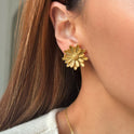 Retro Titanium Steel Stylish Flower Earrings