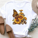 Women's Fashion Printing Short Sleeve T-shirt Top