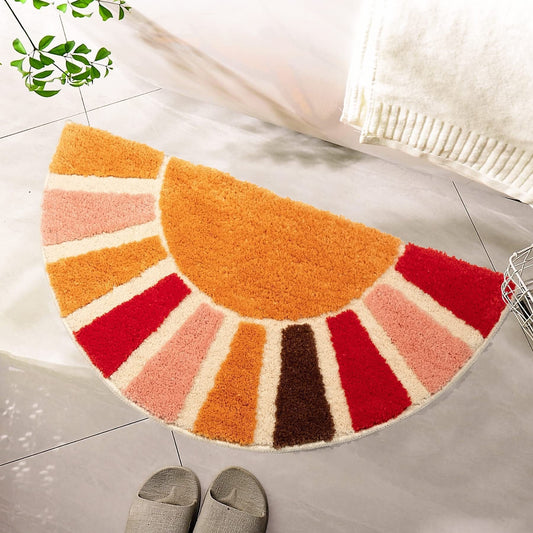 Rainbow Absorbent Non-slip Foot Mat SUNFLOWER Long-wool Mat