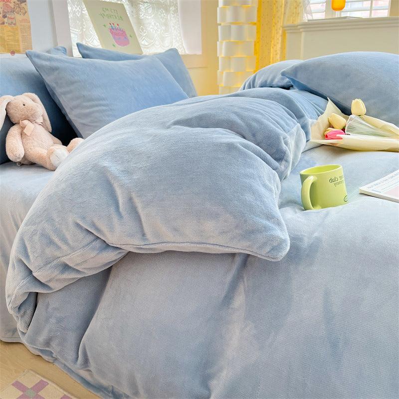 Thickened Winter Keep Warm Pure Color Double-sided Velvet Quilt Cover