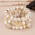 Bohemian National Style Crystal Peach Heart Multi-layer Bracelet