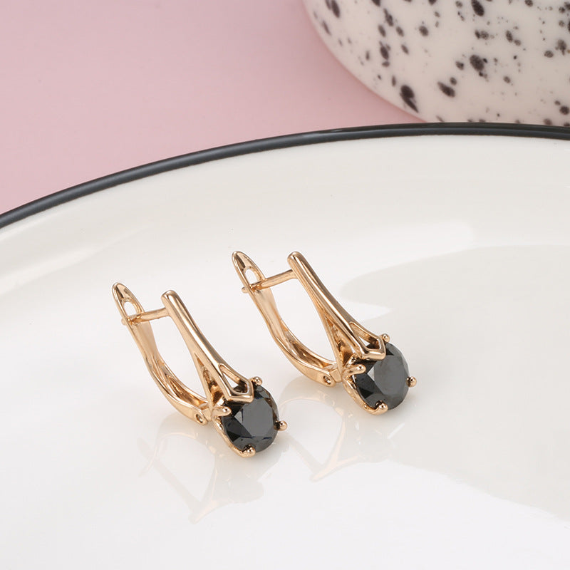 Fashionable Rose Gold Romantic Zircon Earrings