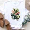 Women's Fashion Printing Short Sleeve T-shirt Top