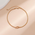 Twist Bracelet Elegant Heart Knot Fashion Simple Snake Bone Chain Hand Jewelry