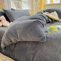 Thickened Winter Keep Warm Pure Color Double-sided Velvet Quilt Cover