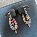 Women's Retro Rainbow Zircon Earrings