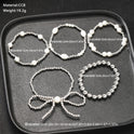 5-piece Set Stylish Graceful Simple Stretch Bracelet For Women