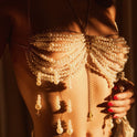 Stringed Pearls Chest Necklace Tassel Halterneck Vest Top Body Chains