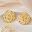 Simple Style Exaggerated Alloy Round Texture Concave-convex Geometric Metal Sense Fashion Ear Studs