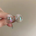 Colorful Glass Round Transparent Stud Earrings