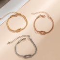 Twist Bracelet Elegant Heart Knot Fashion Simple Snake Bone Chain Hand Jewelry