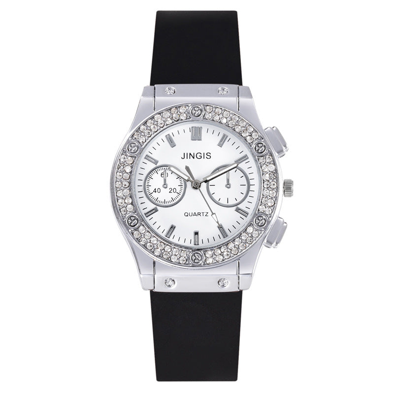 All-match Business Diamond Silicone Band Watch