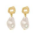 New Trendy Elegant Pendant 925 Silver Needle French Baroque Artificial Pearl Earrings Women