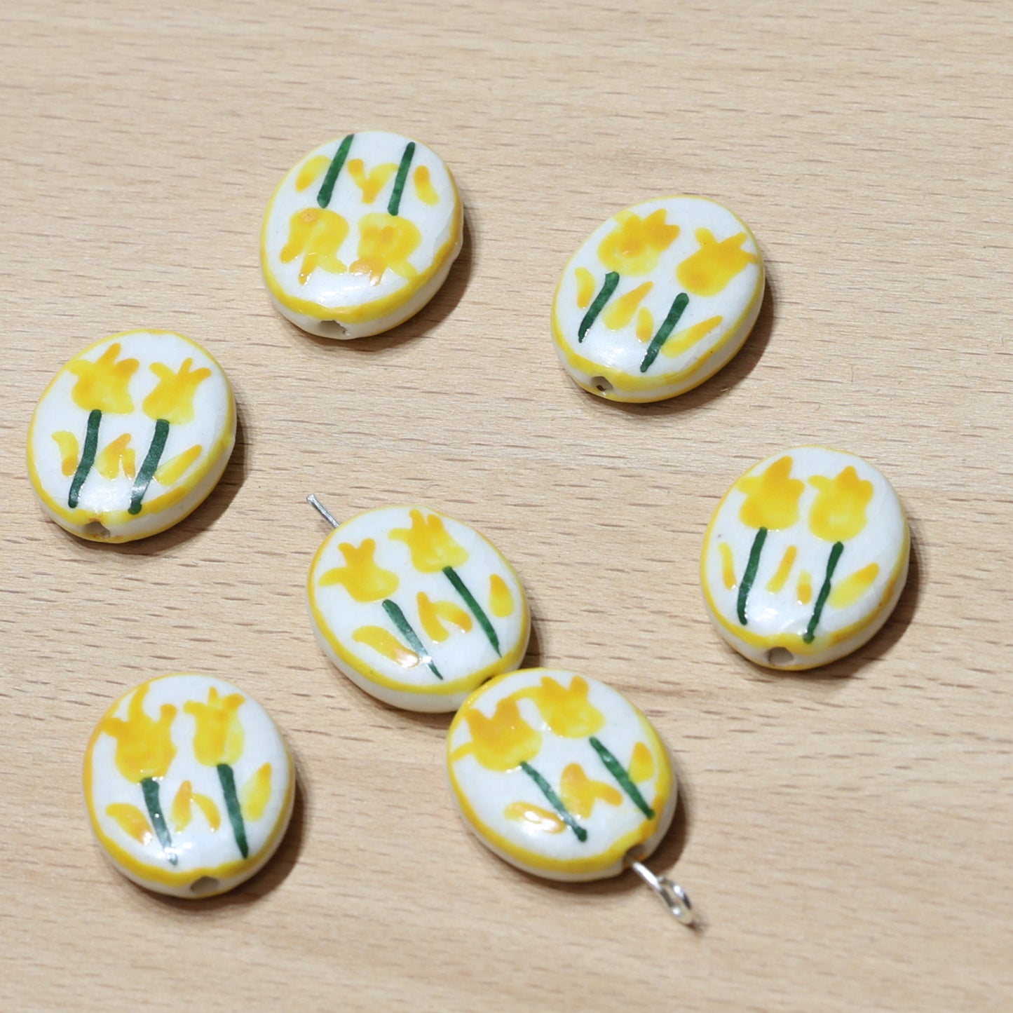 Double Tulip Vintage Ceramic DIY Bead Accessories
