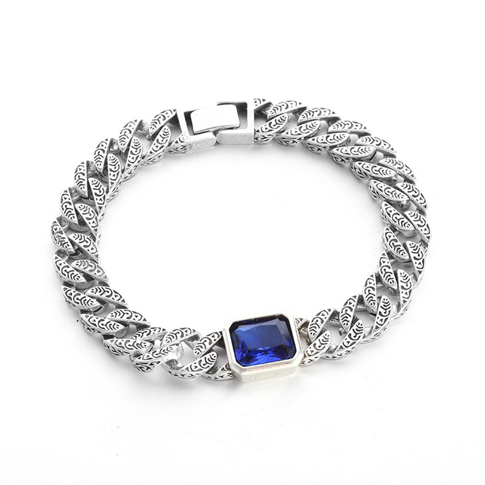 Retro Personalized Sapphire Couple Bracelet